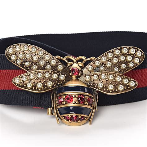 gucci embroidered bee belt|extra large Gucci belt.